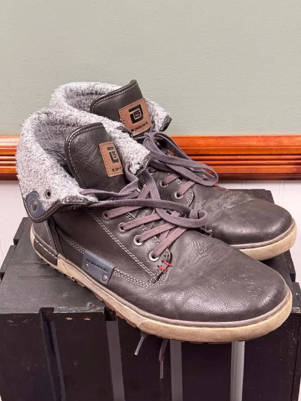 Day Five Mervin Men's Casual Boot Shoes Fold Over Cuff Ankle Gray Size 11M